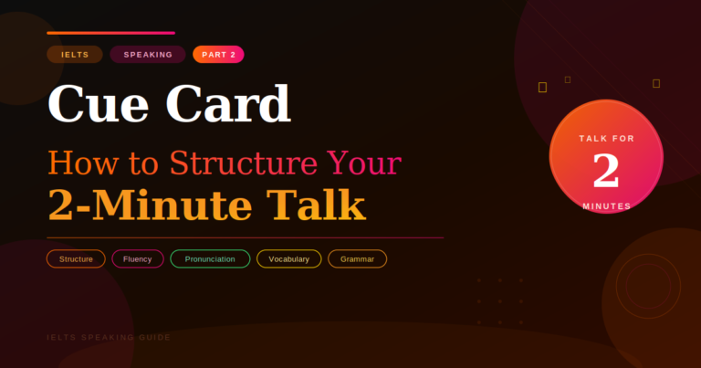 IELTS Speaking Part 2 Cue Card — How to Structure Your 2-Minute Talk