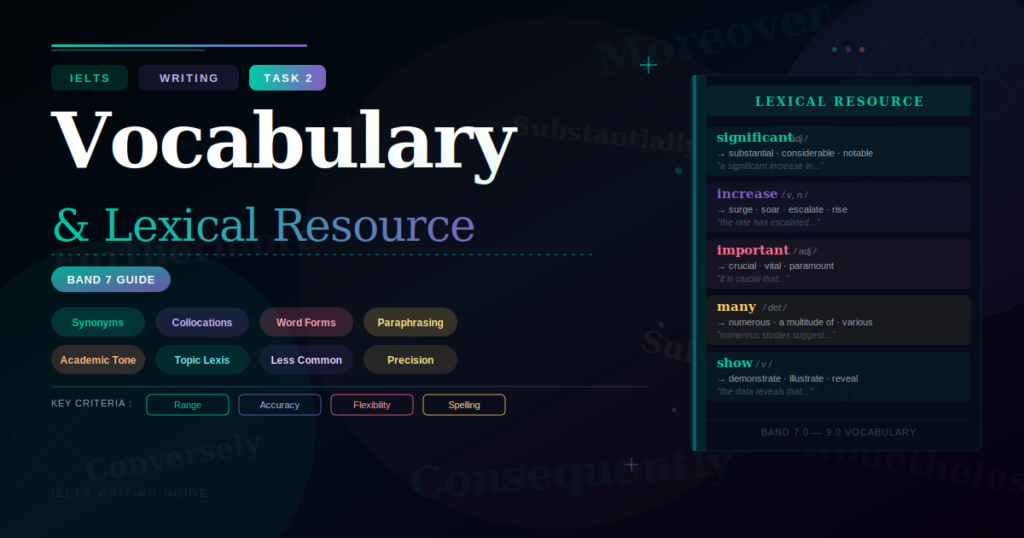 IELTS Writing Task 2 Vocabulary & Lexical Resource — Band 7 Guide